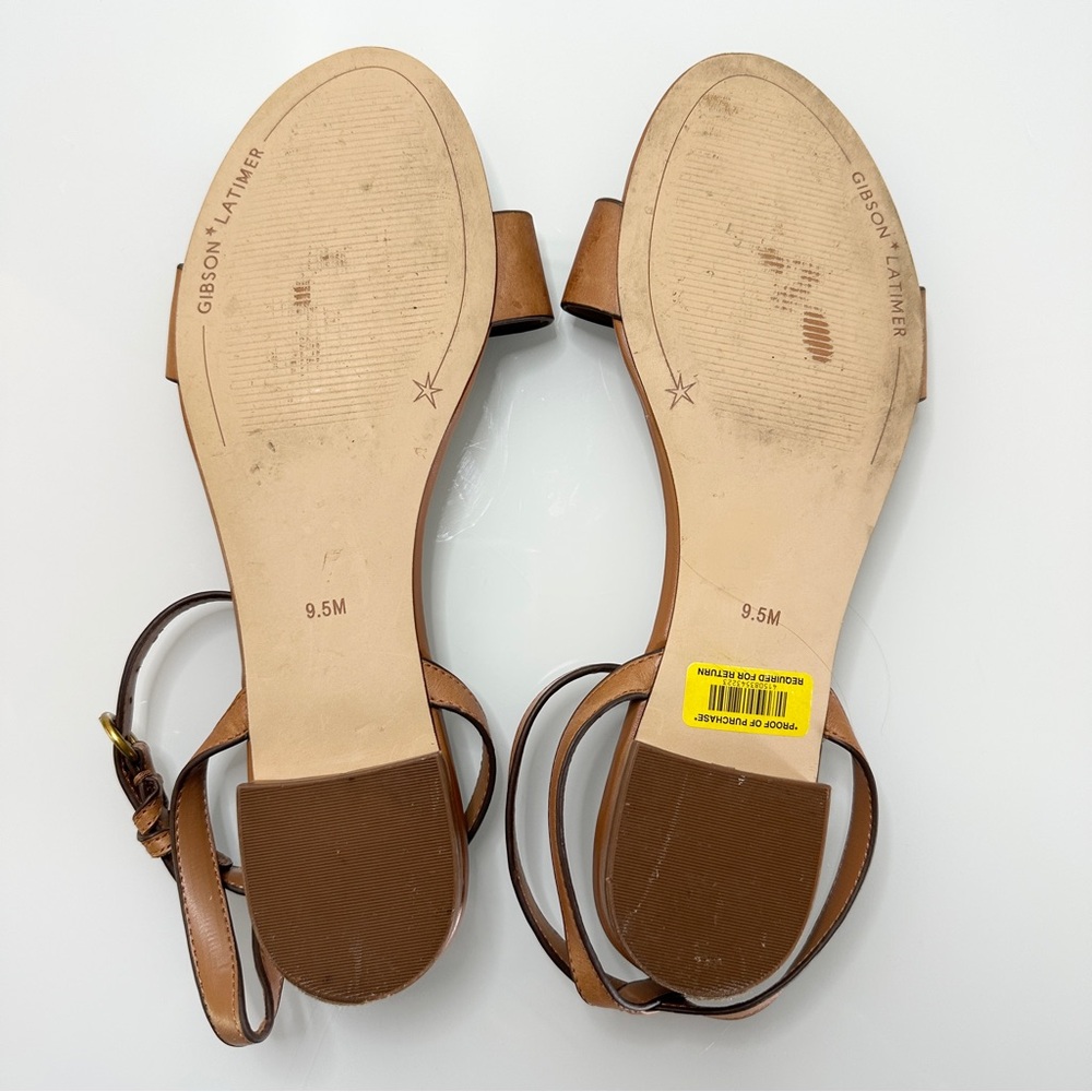 Gibson Latimer Leather Ankle Strap Sandals 9.5 Tan - Picture 5 of 8
